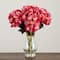 20" Pink Artificial Hydrangea Arrangement in Glass Vase